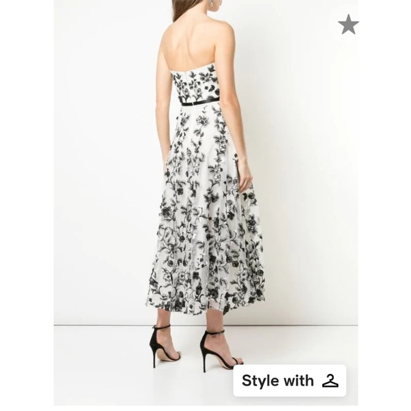 Marchesa notte embroidered tulle midi gown - Picture 2 of 8